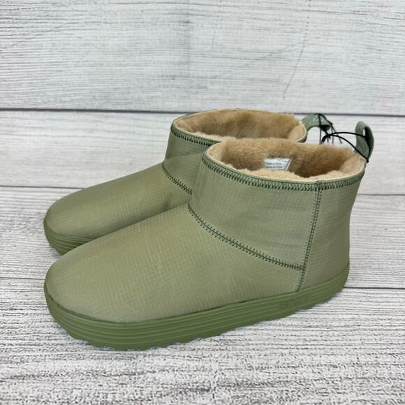 Roxy Women's Green Pow Faux Fur Lined Pull On Booties Size 10 - Picture 1 of 10